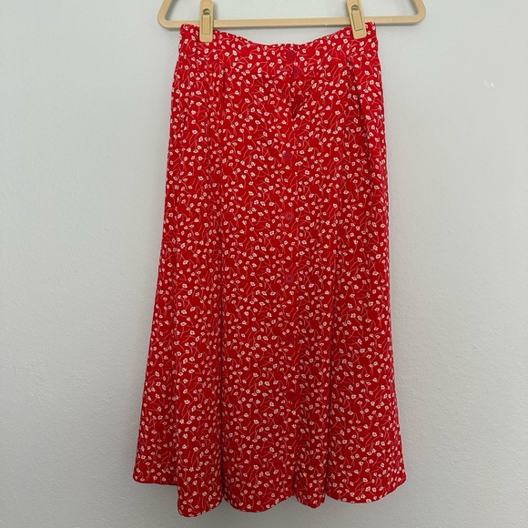 ASOS MONKI 2 piece crop top tank and high waisted button front skirt floral sz S - Picture 3 of 11